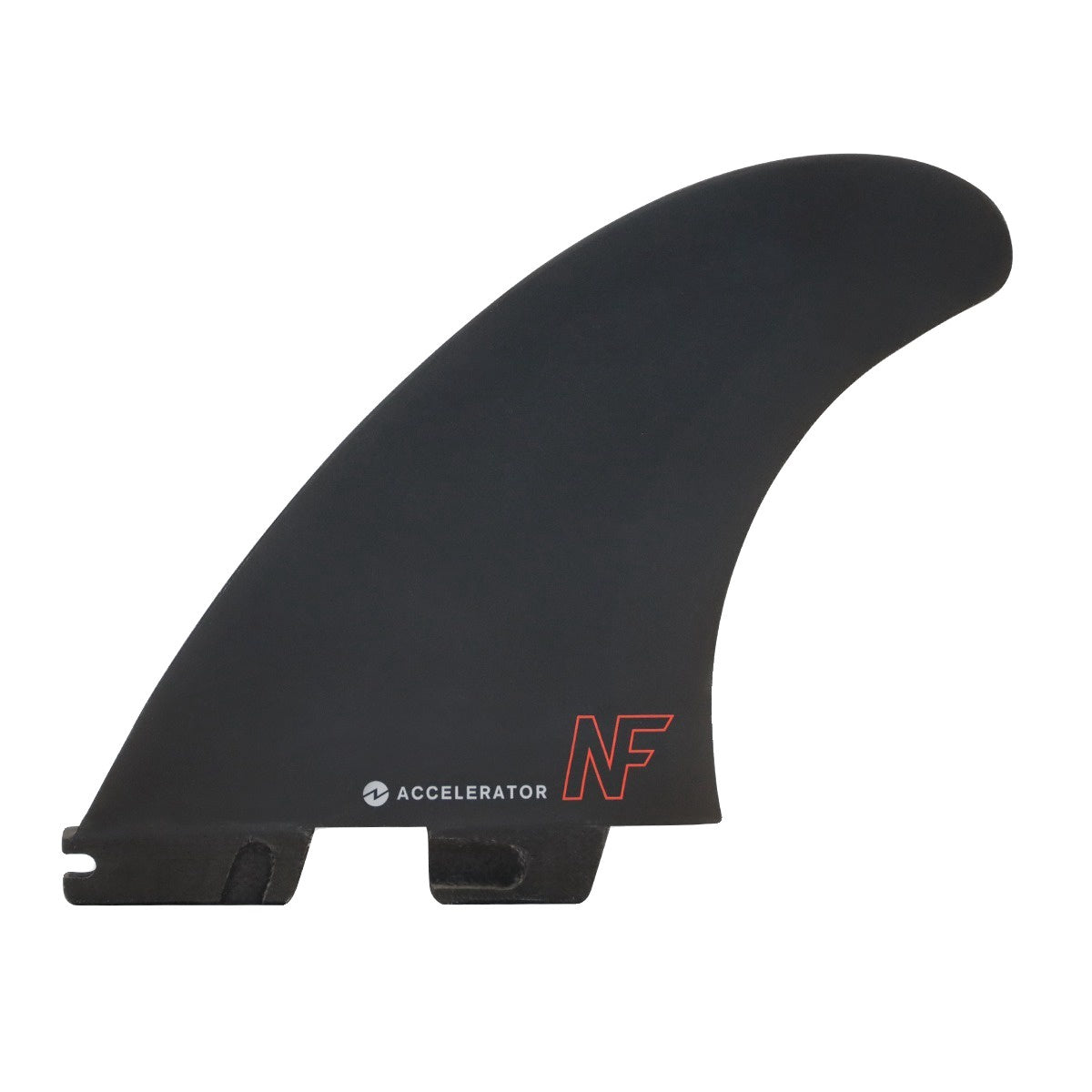 FCS2 x Nathan Florence | NF Athlete Series Accelerator PC Medium Tri Fin Set. Black/Red Bolt
