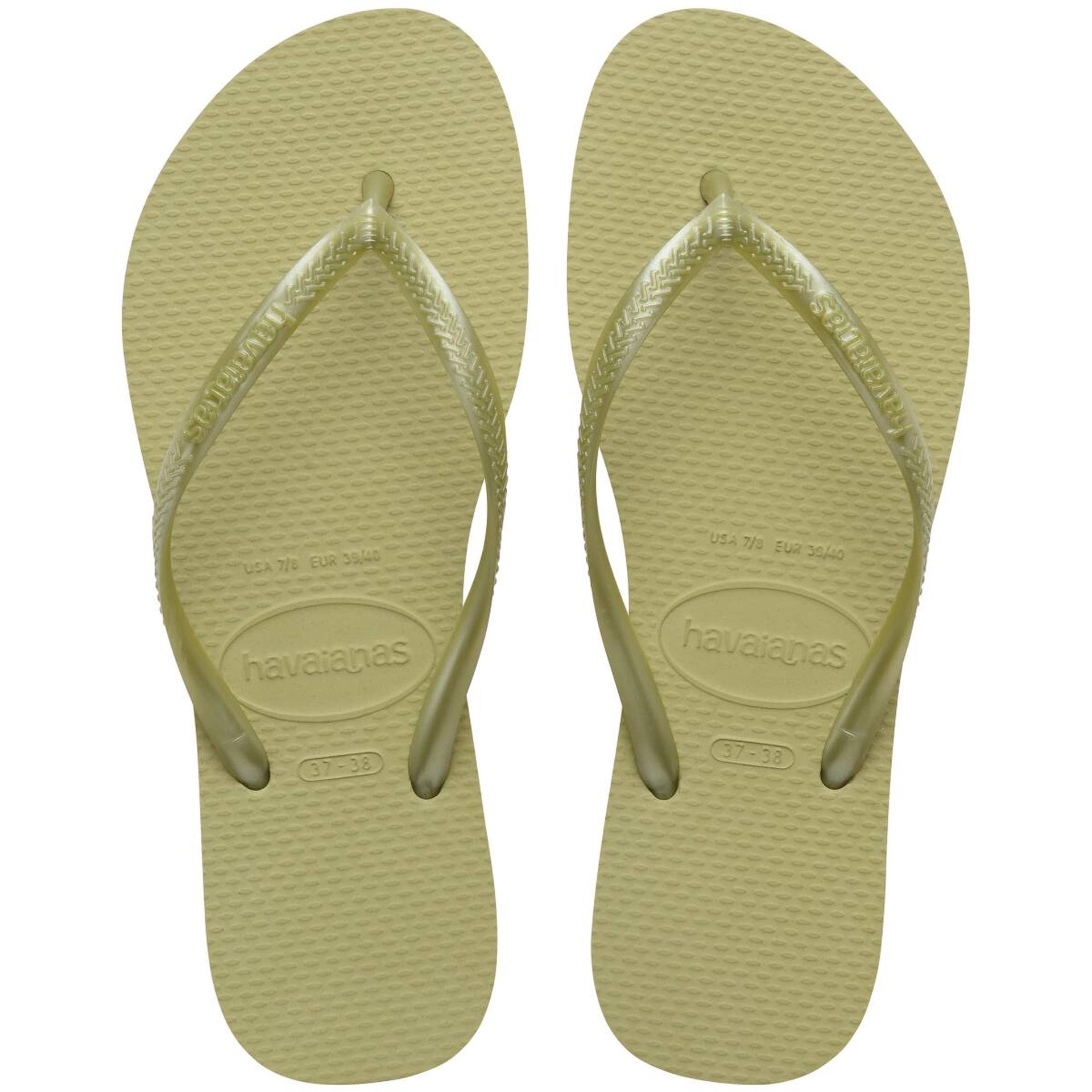 Havaianas | Slim Metallic Strap Thongs. Mandacaru Green