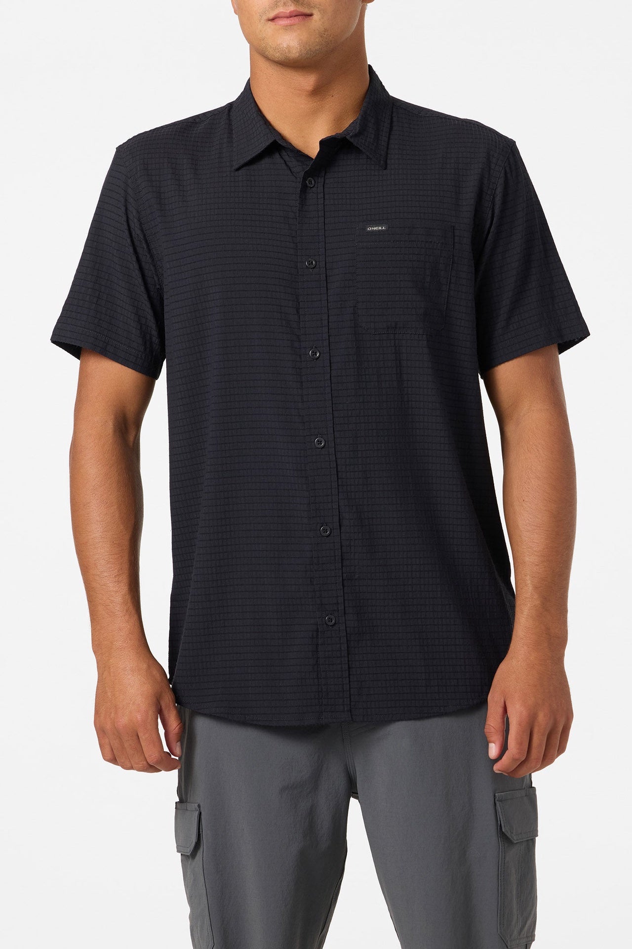O'Neill | TRVLR Perforated UPF Standard Fit Short Sleeve Shirt. Black