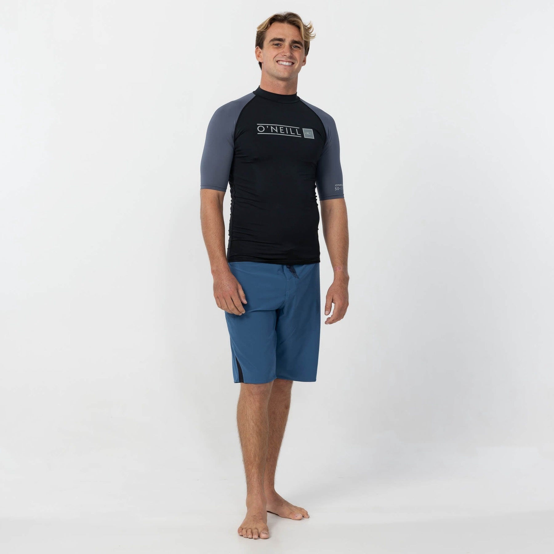 O'Neill | Reactor Block UV Short Sleeve Rashguard. Orion Blue