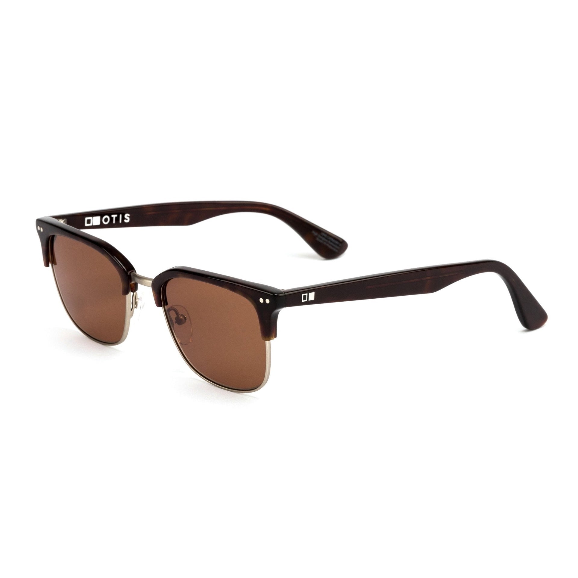 OTIS | 100 Club Mineral Glass Lens Sunglasses. Sasa Brown/Brushed Gunmetal/Brown