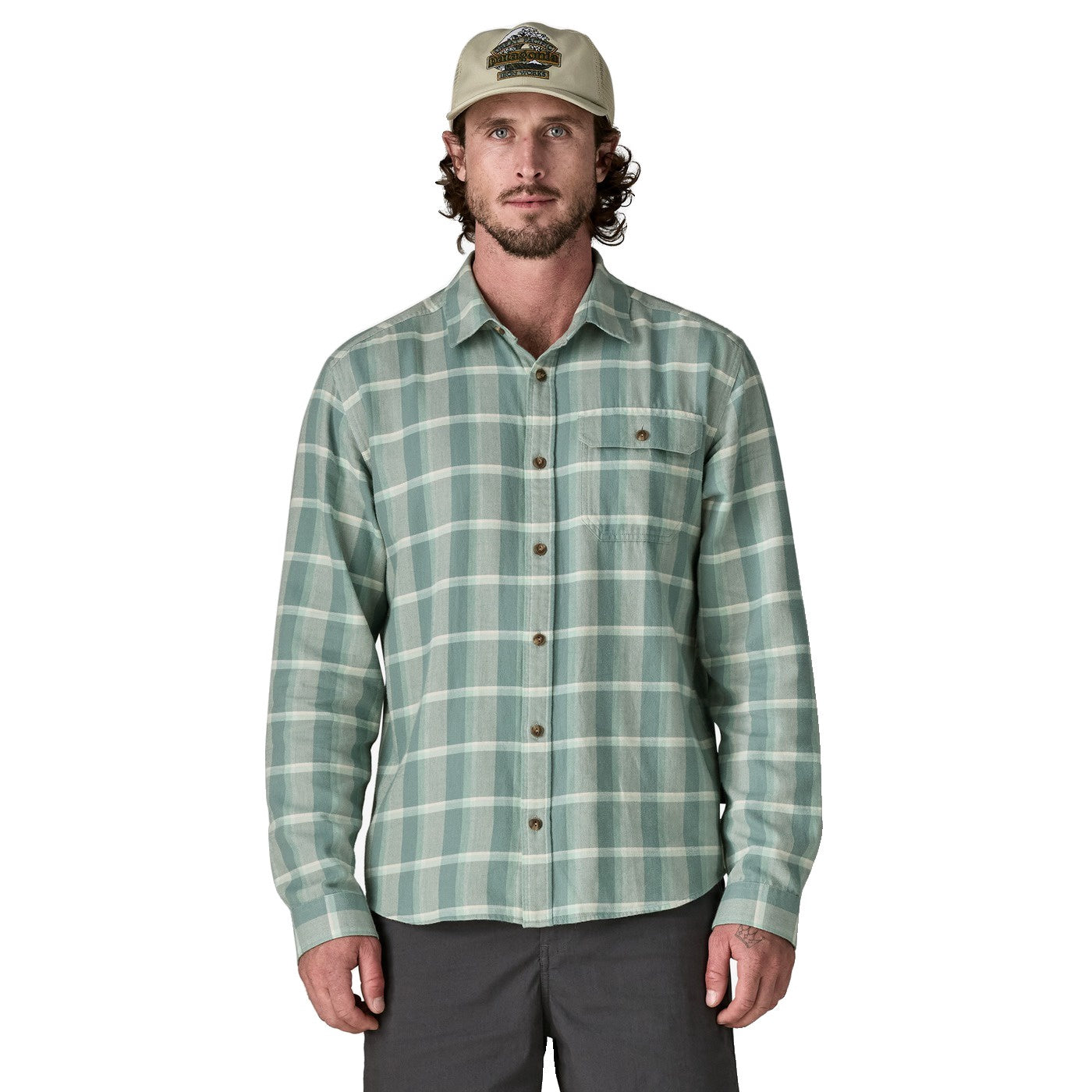 Patagonia | Long Sleeve Light Weight Fjord Flannel Shirt. Marine Layer: Blue Sage