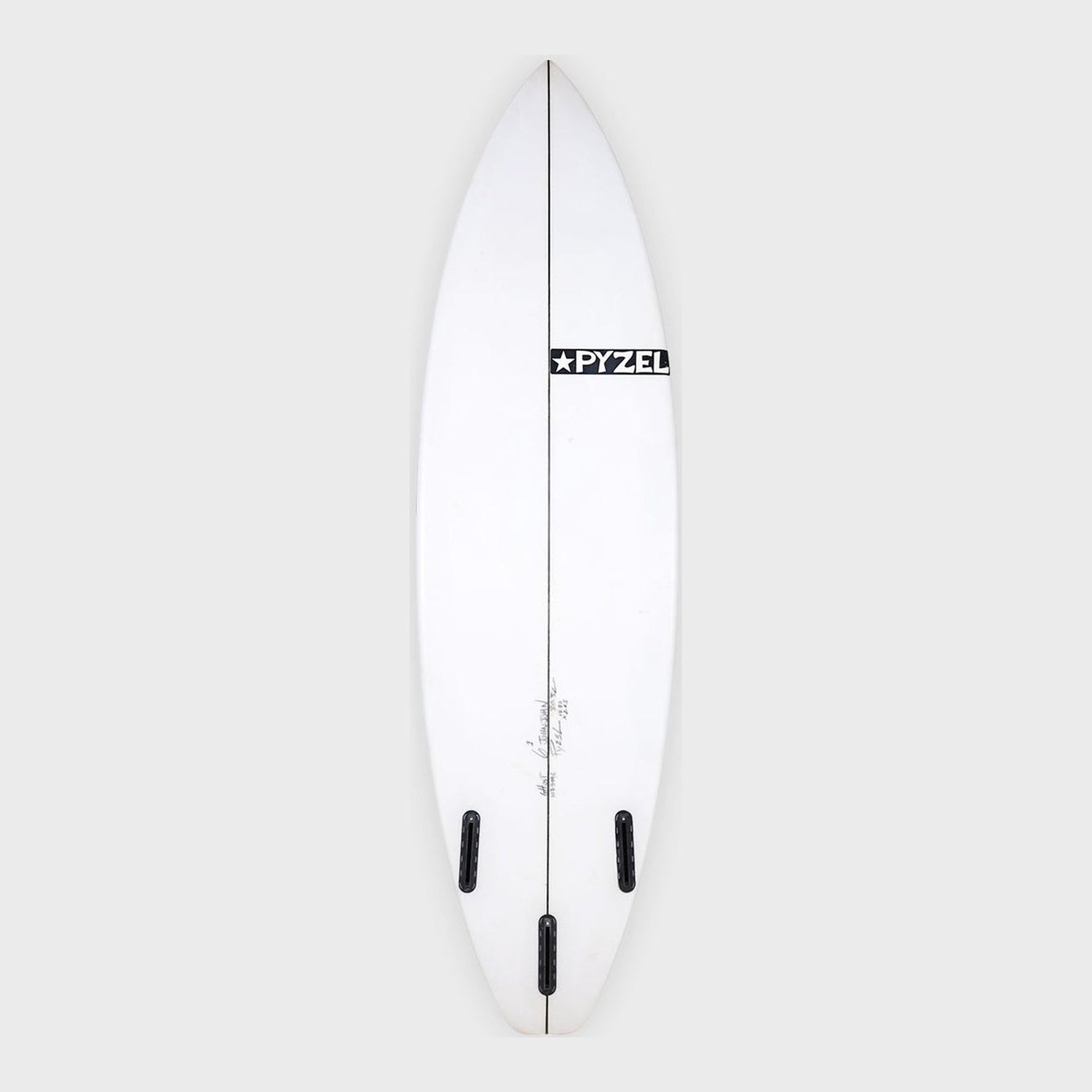 Pyzel | Ghost Squash Tail 3 Fin Fibreglass Surfboard. White / Clear