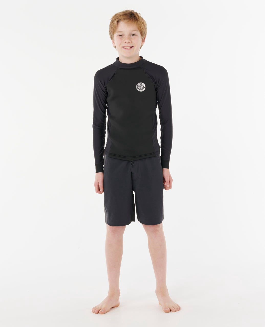 Rip Curl | Kids Flashbomb Neo Poly 0.5mm Long Sleeve Rashguard. Black