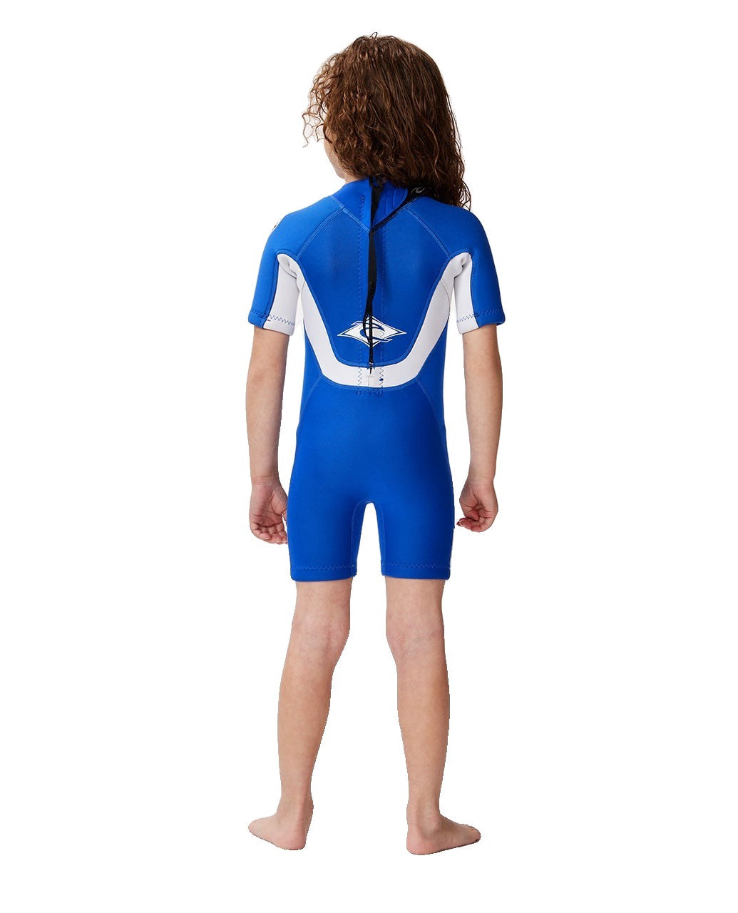 Rip Curl | Groms Omega 1.5mm Back Zip Short Sleeve Springsuit Wetsuit. Blue