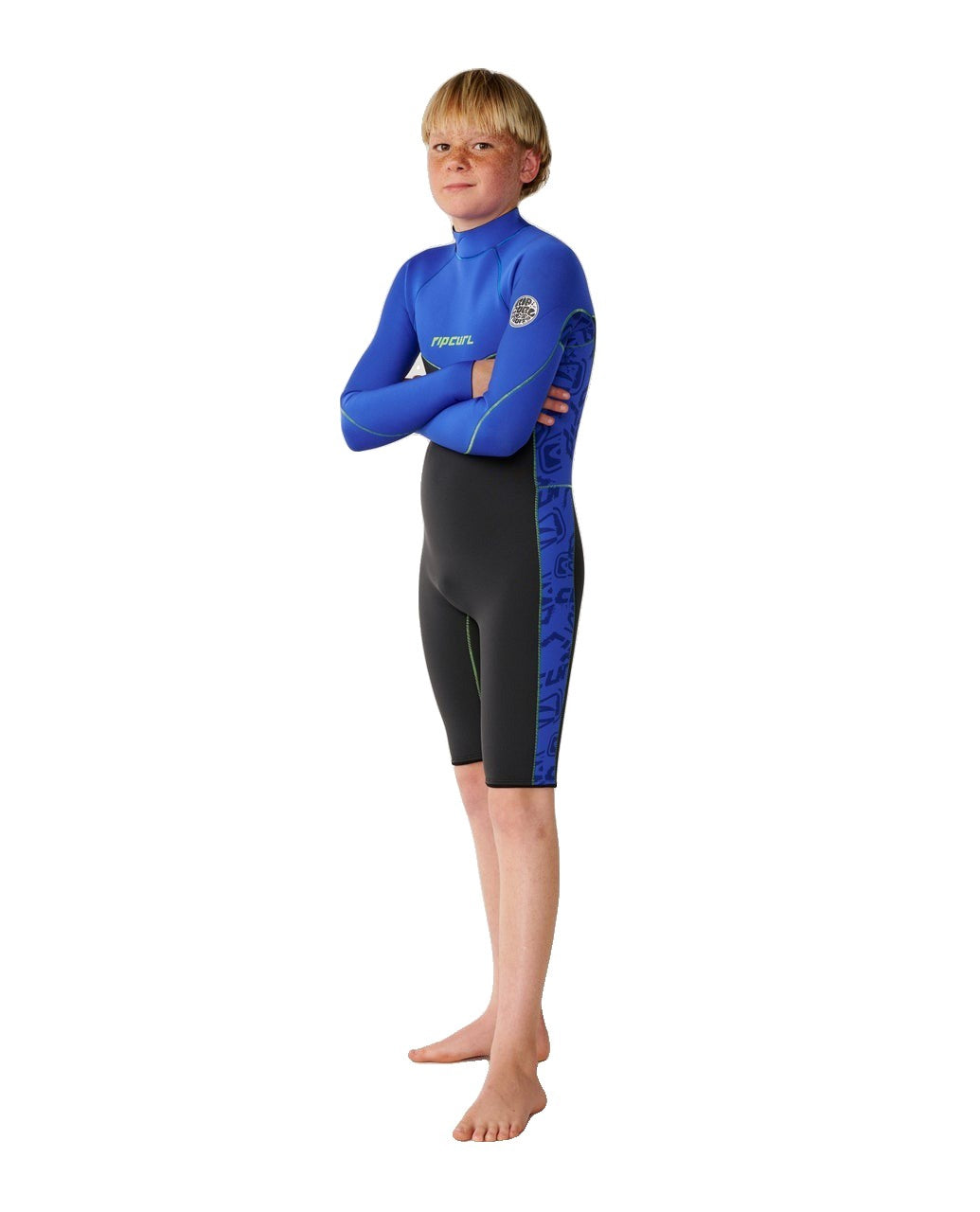 Rip Curl | Kids Dawn Patrol 2/2mm Long Sleeve Back Zip Spring Suit Wetsuit. Black/Blue