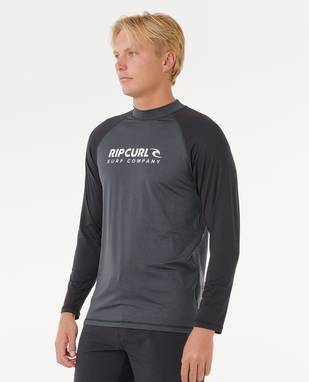 Rip Curl | Shock 50+ UPF  Long Sleeve Rashguard. Black Marle