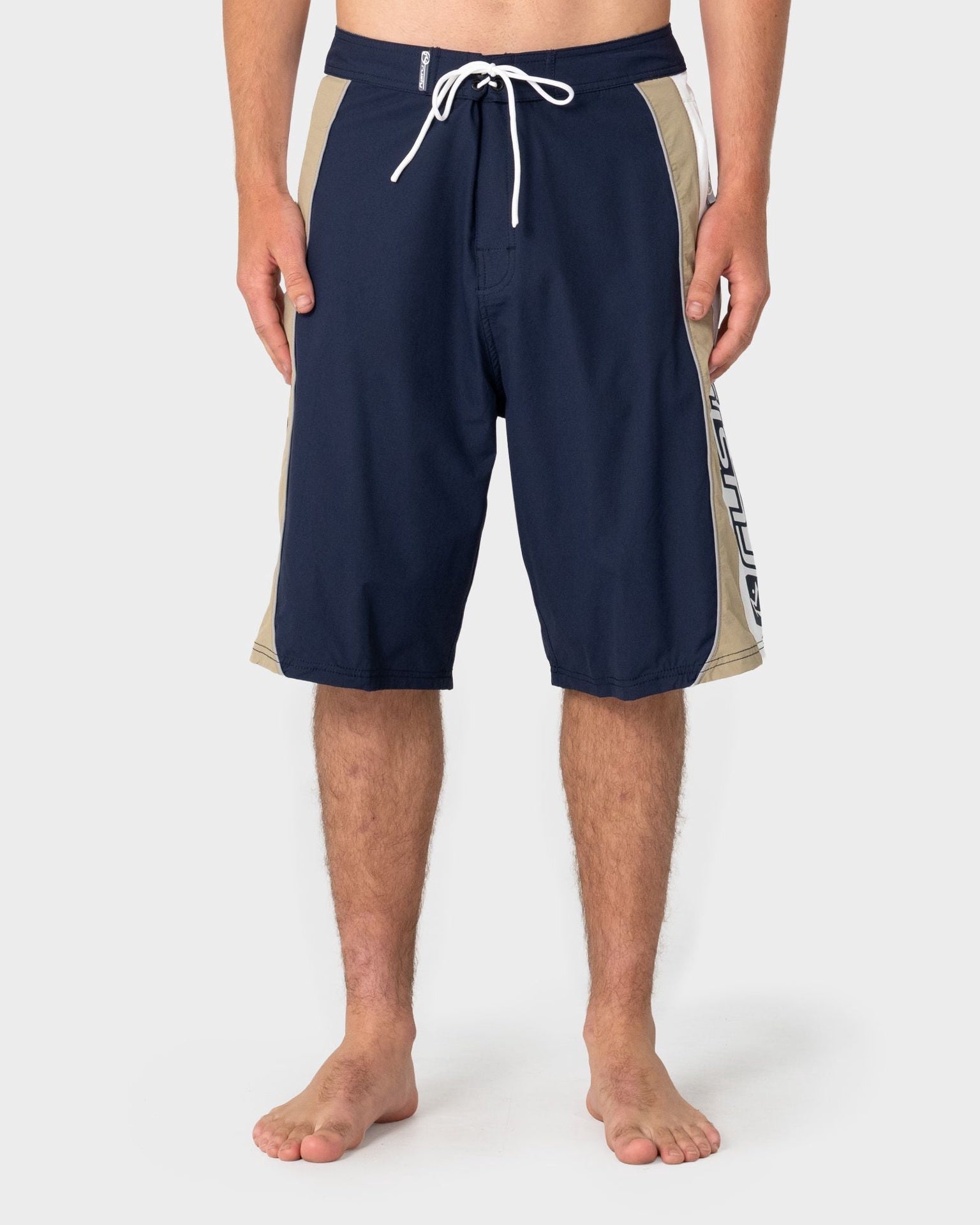 Rusty | Power-Wing 24" Baggy Fit Fixed Waist Boardshort. Navy Blue