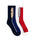 Santa Cruz | Boys Fisheye Strip Crew Sock 2 Pack. Size 2-8
