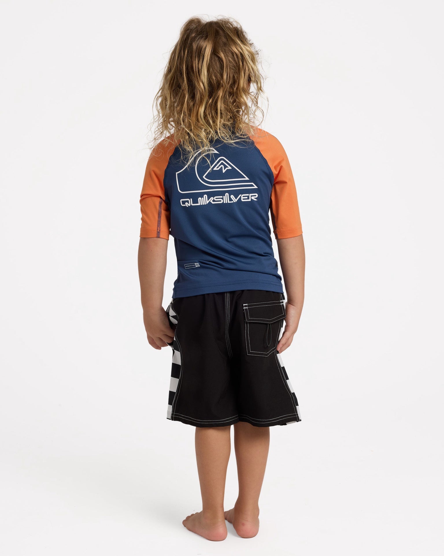 Quiksilver | Boys On Tour Short Sleeve 50+ UPF Rashguard. Jaffa Orange