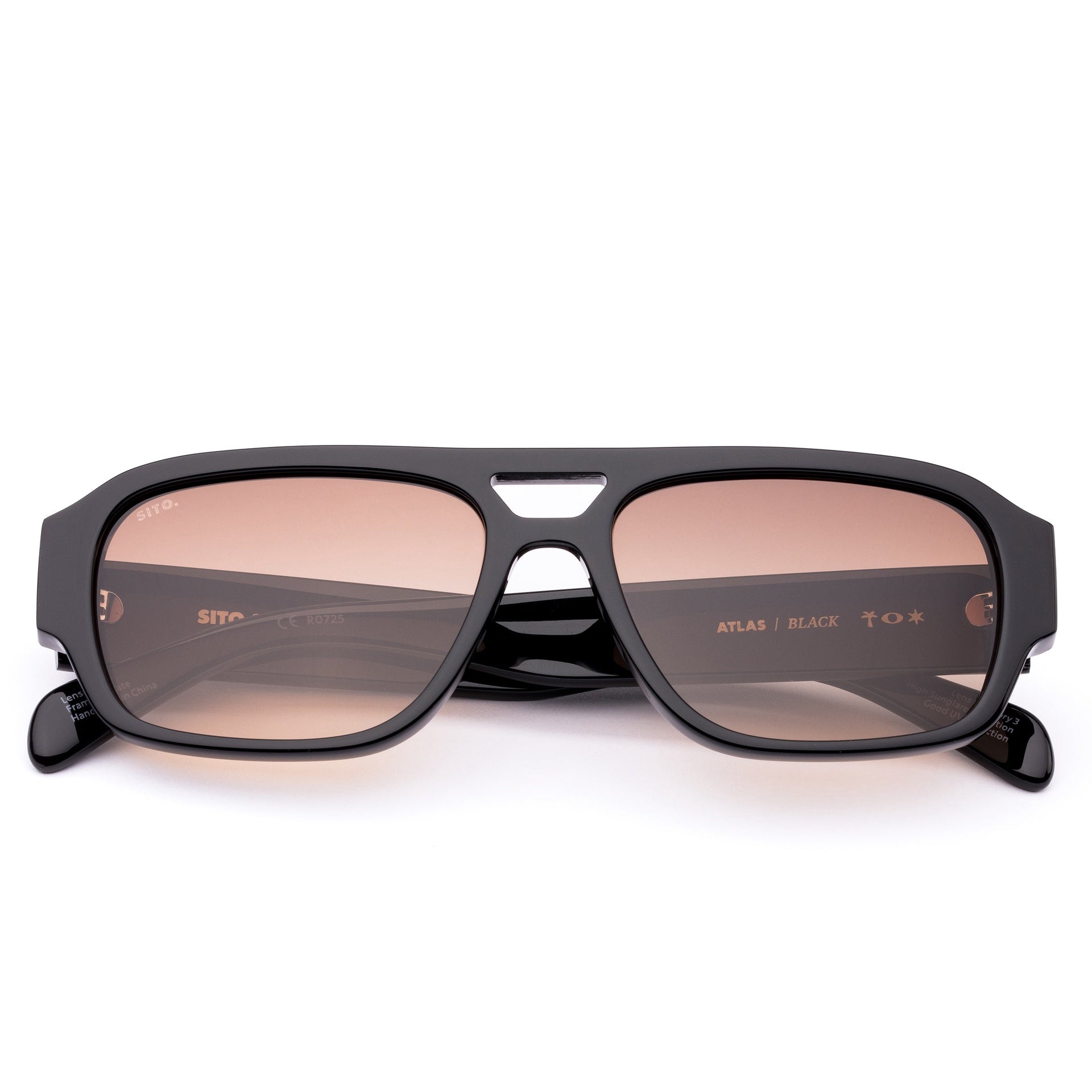Sito | Atlas Sunglasses. Black / Cedar Gradient