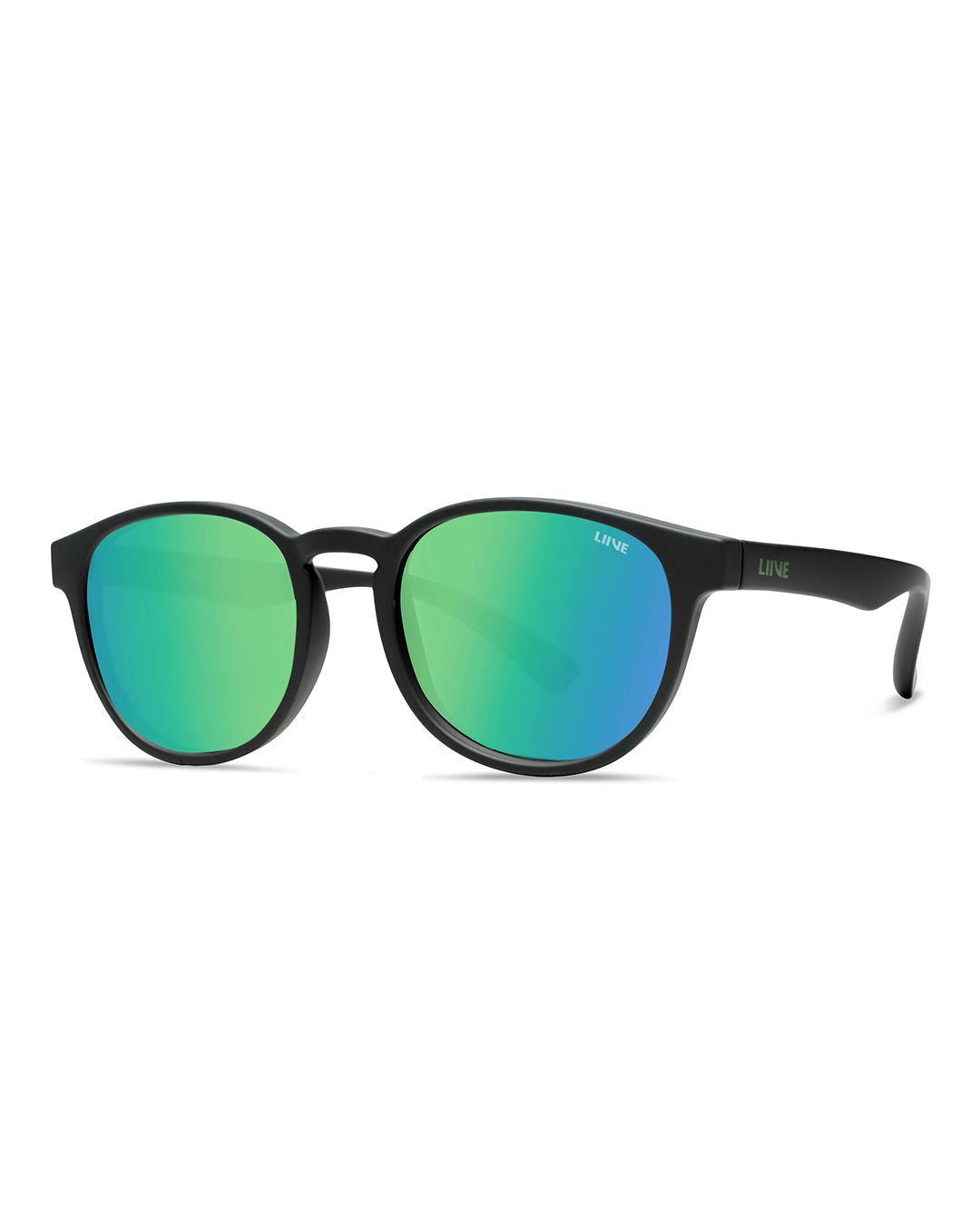 LIIVE | Kids Bobby Sunglasses. Green Mirror / Black