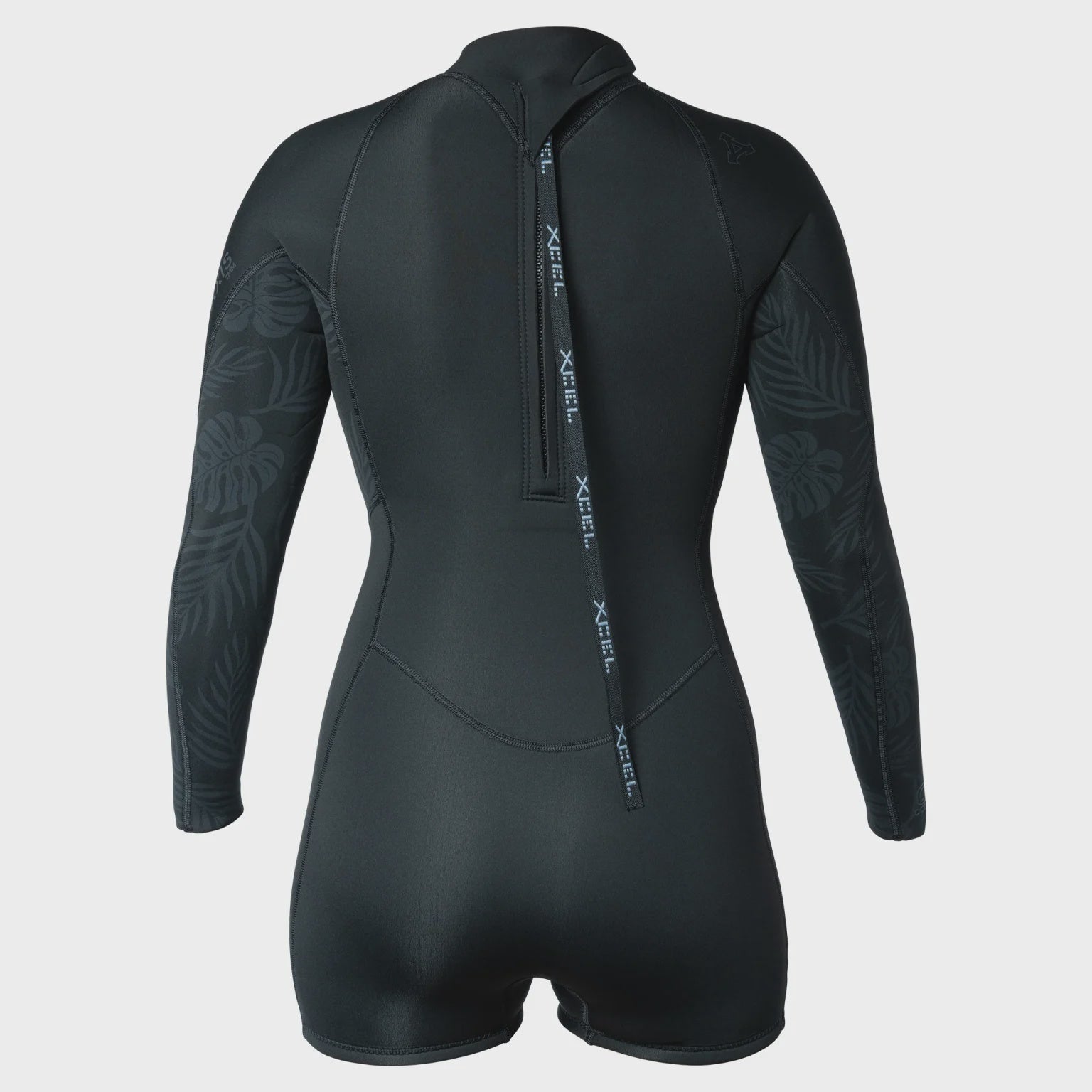 Xcel | Ladies Axis 2mm Back Zip Long Sleeve Spring Suit. Black/Palm Monstera Print