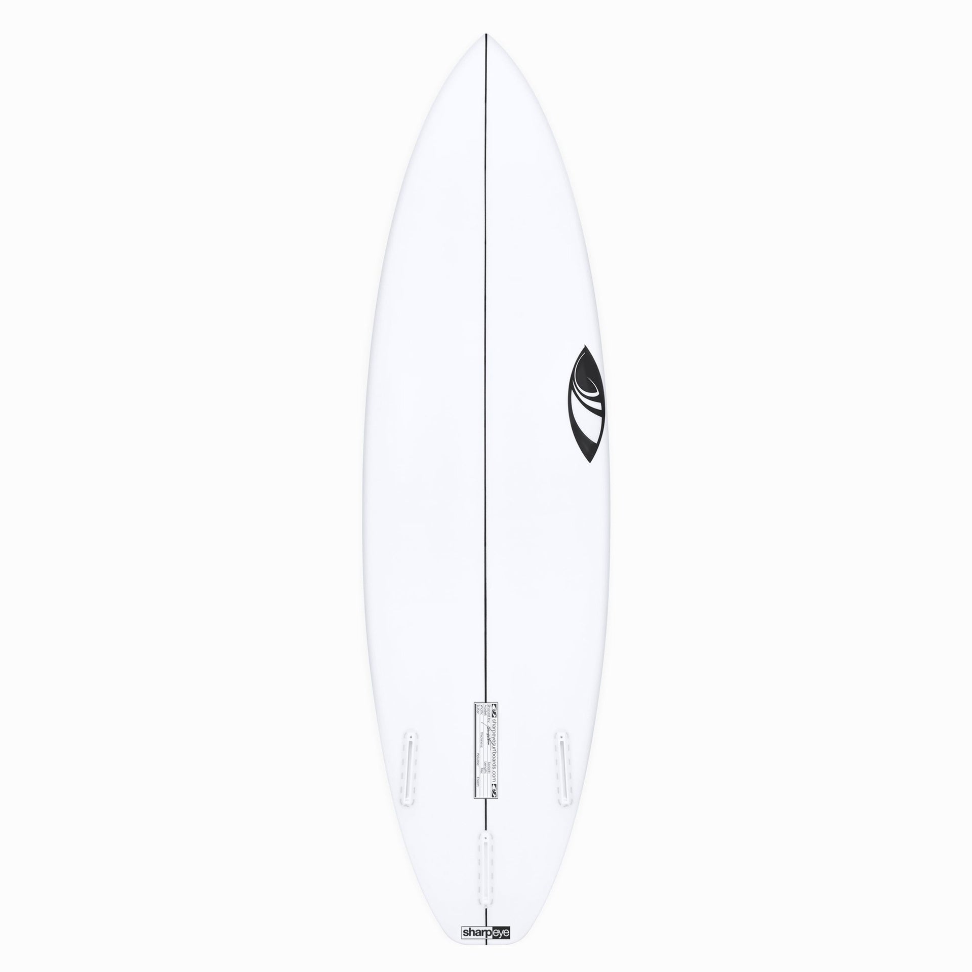 SharpEye | Inferno 72 HV / High Volume Fibreglass Surfboard. White/Clear