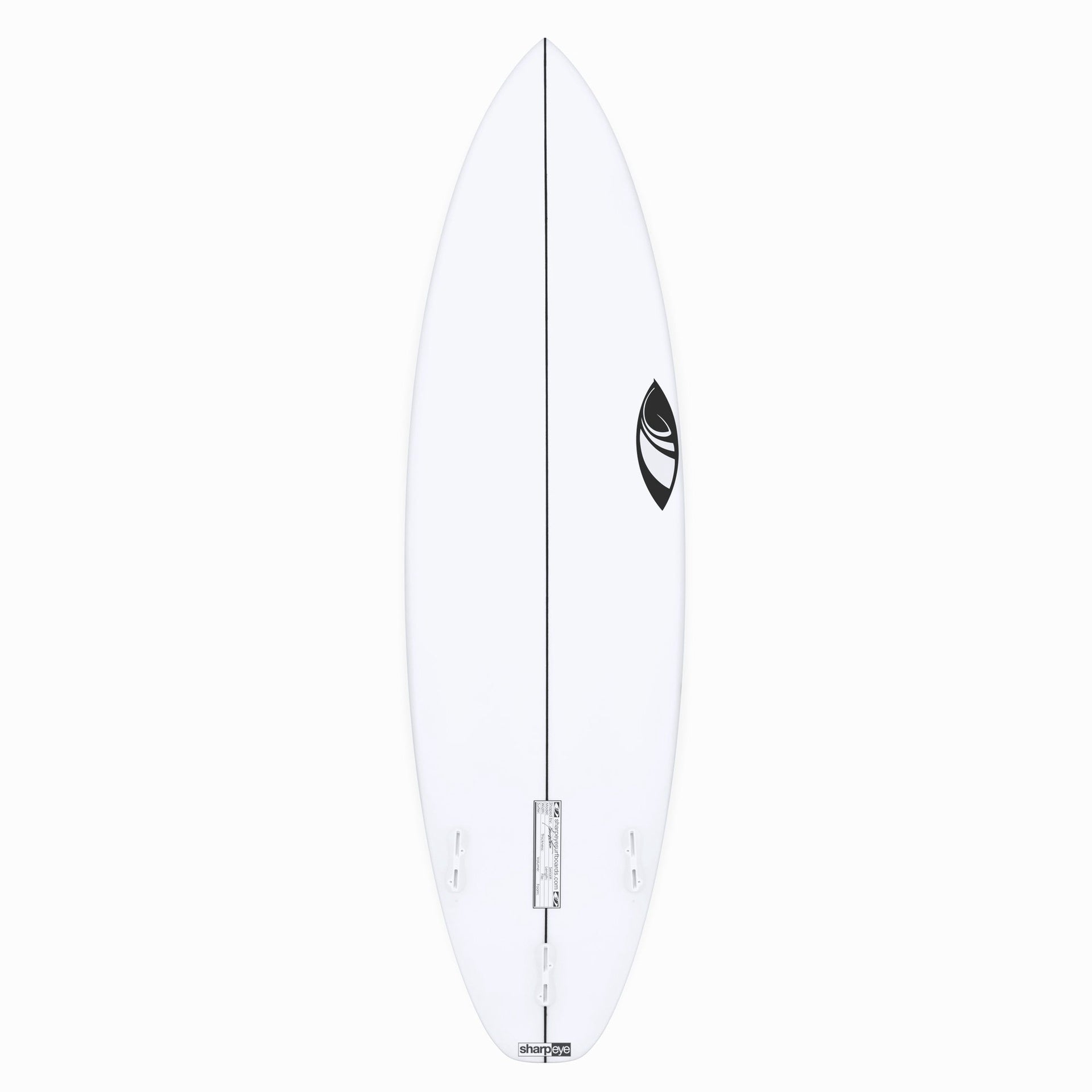 SharpEye | Synergy HV / High Volume Fibreglass Surfboard. White/Clear