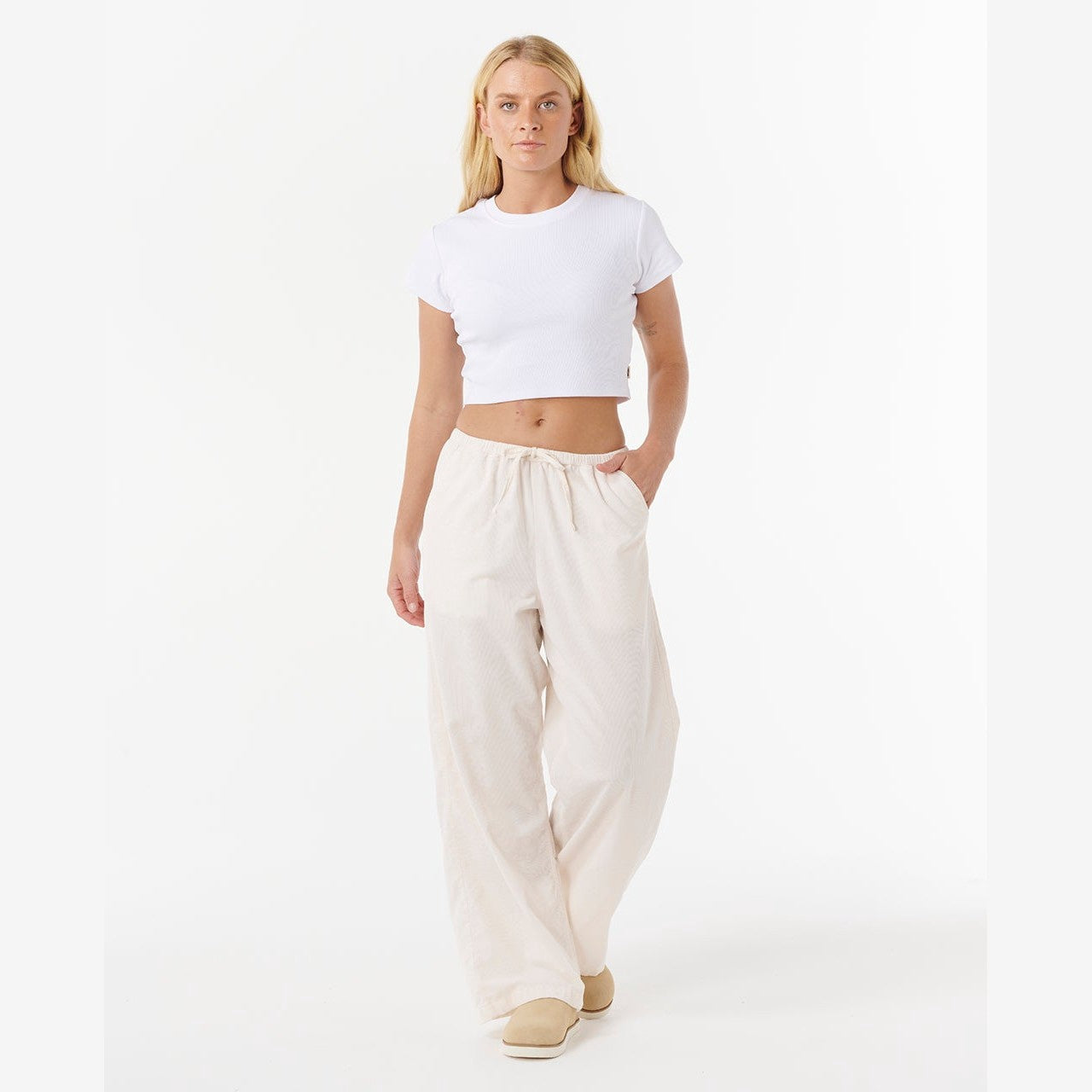 RIP CURL | LADIES KEEPSAKES WASHED CORD PANT. STONE