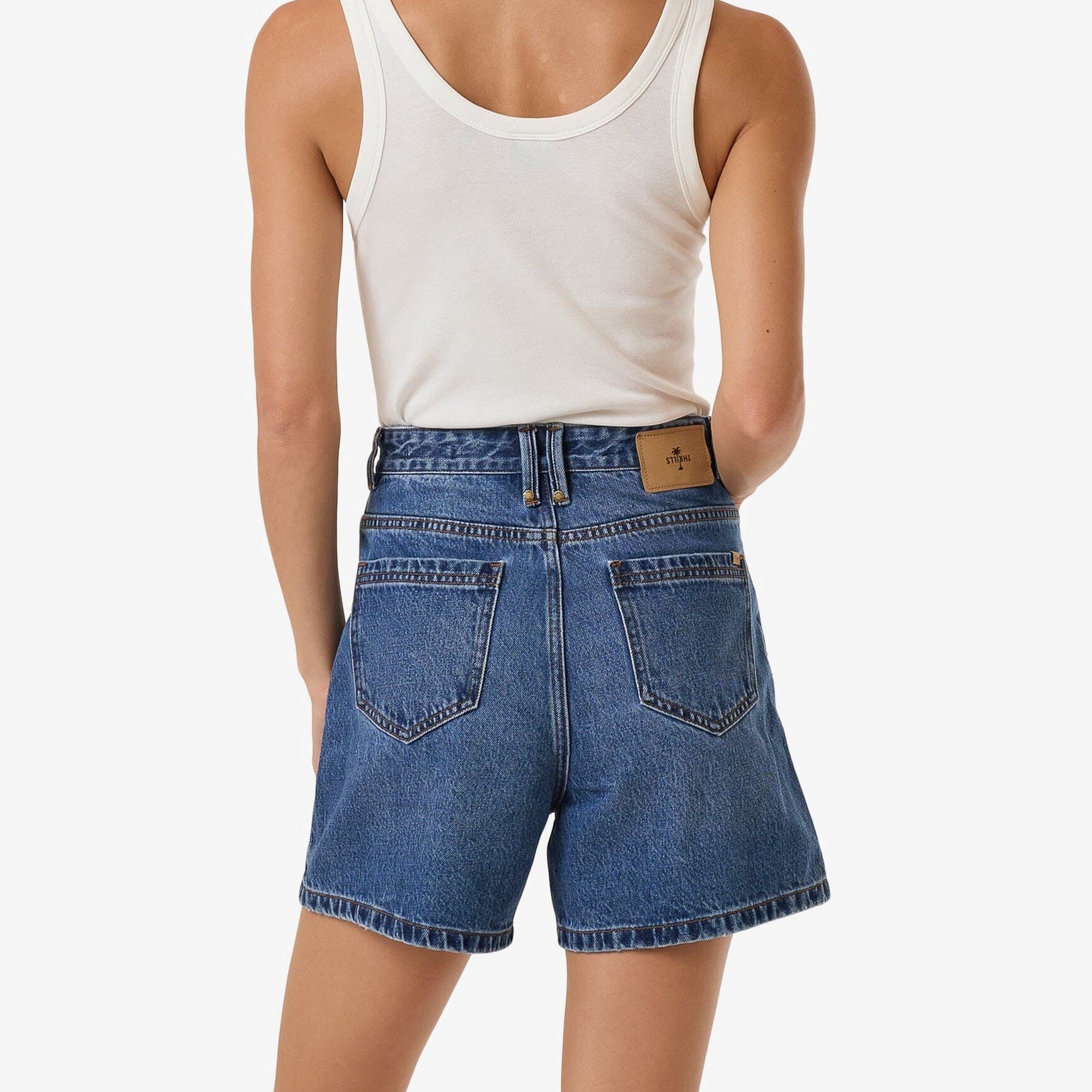 THRILLS | LADIES KOKO SHORT. DOUBLE RINSED BLUES