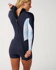 Rip Curl | Ladies Dawn Patrol 2/2 Back Zip Long Sleeve Spring Suit Wetsuit. Blue Slate