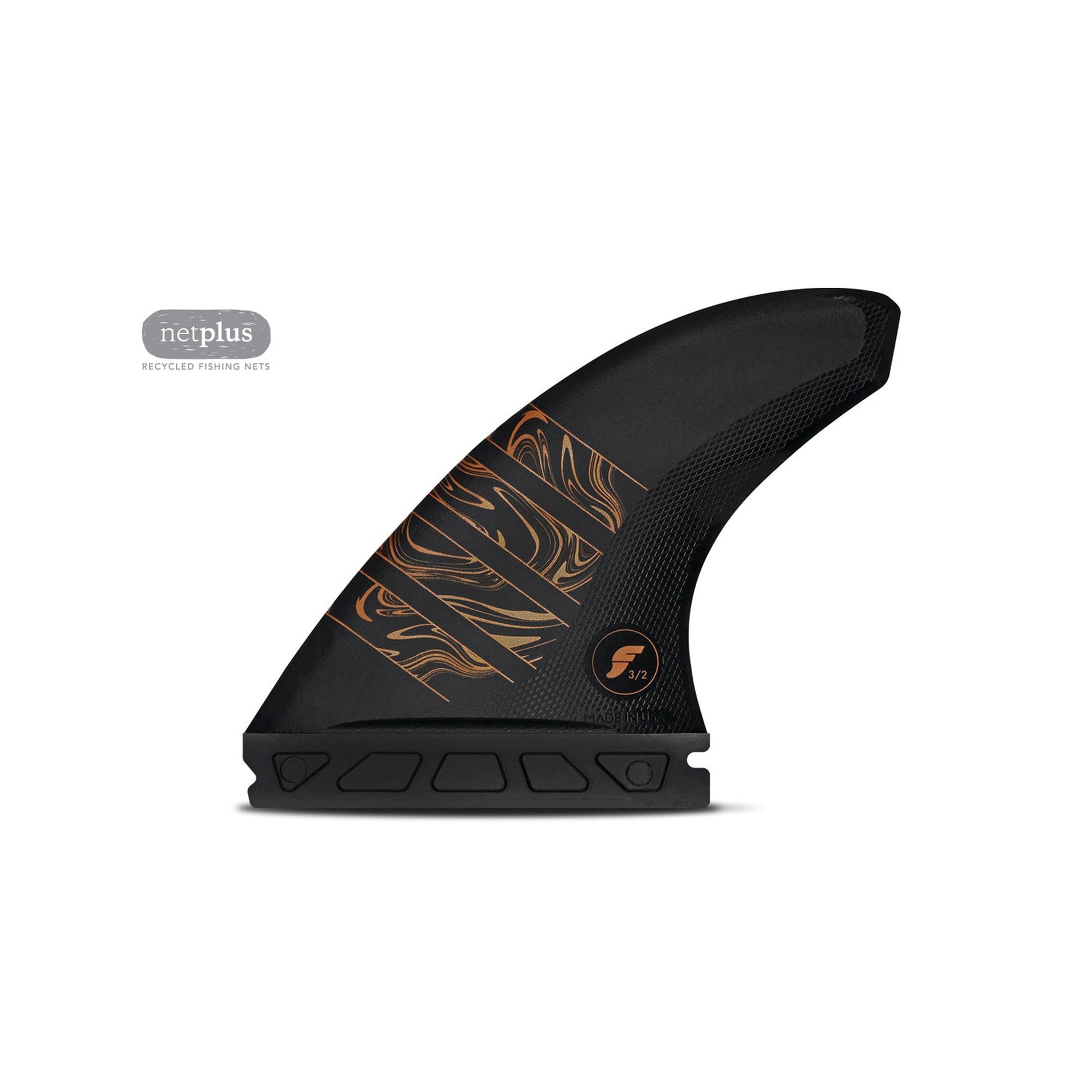Futures | Vector 3/2 Alpha Small Tri Fin Set. Carbon/Bronze